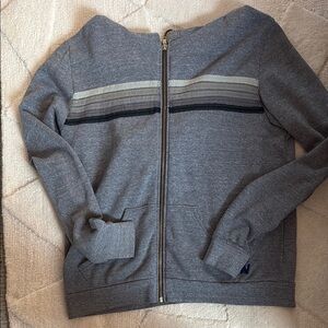 Gray Men's AVIATOR NATION ZIPUP with Stripes